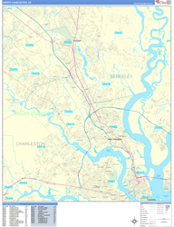 North Charleston Wall Map Basic Style 2024